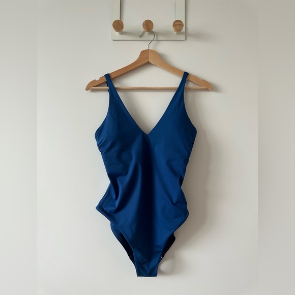 Everlane V-Neck One-Piece in Blue Dusk - Picture 7 of 8